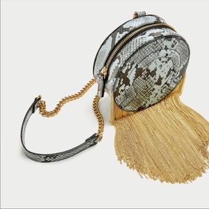 🌺FINAL DROP 🌺NWT ZARA SNAKESKIN FAUX PRUSE 👜